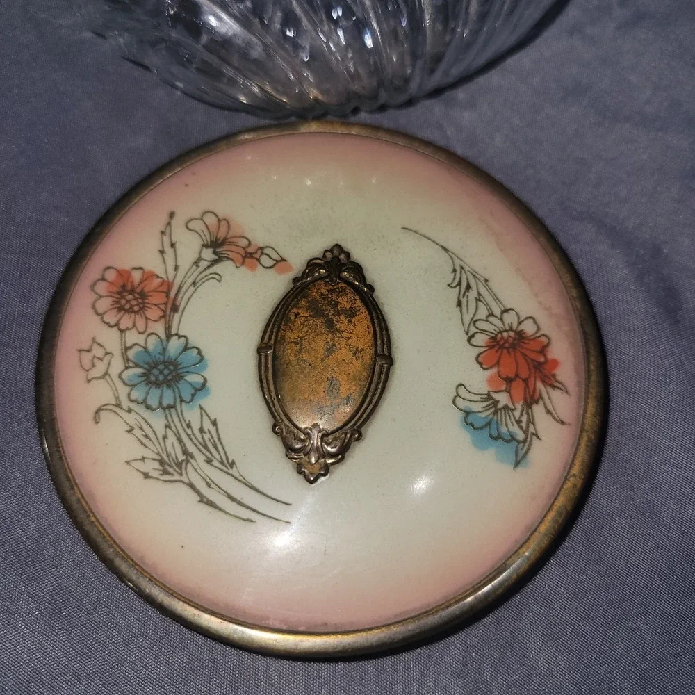 Vintage Vanity Glass Powder Jar